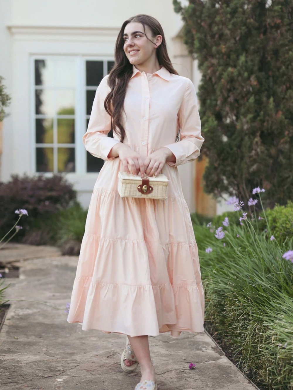 Dainty Jewells XL Peach Living in the Moment Midi Dress